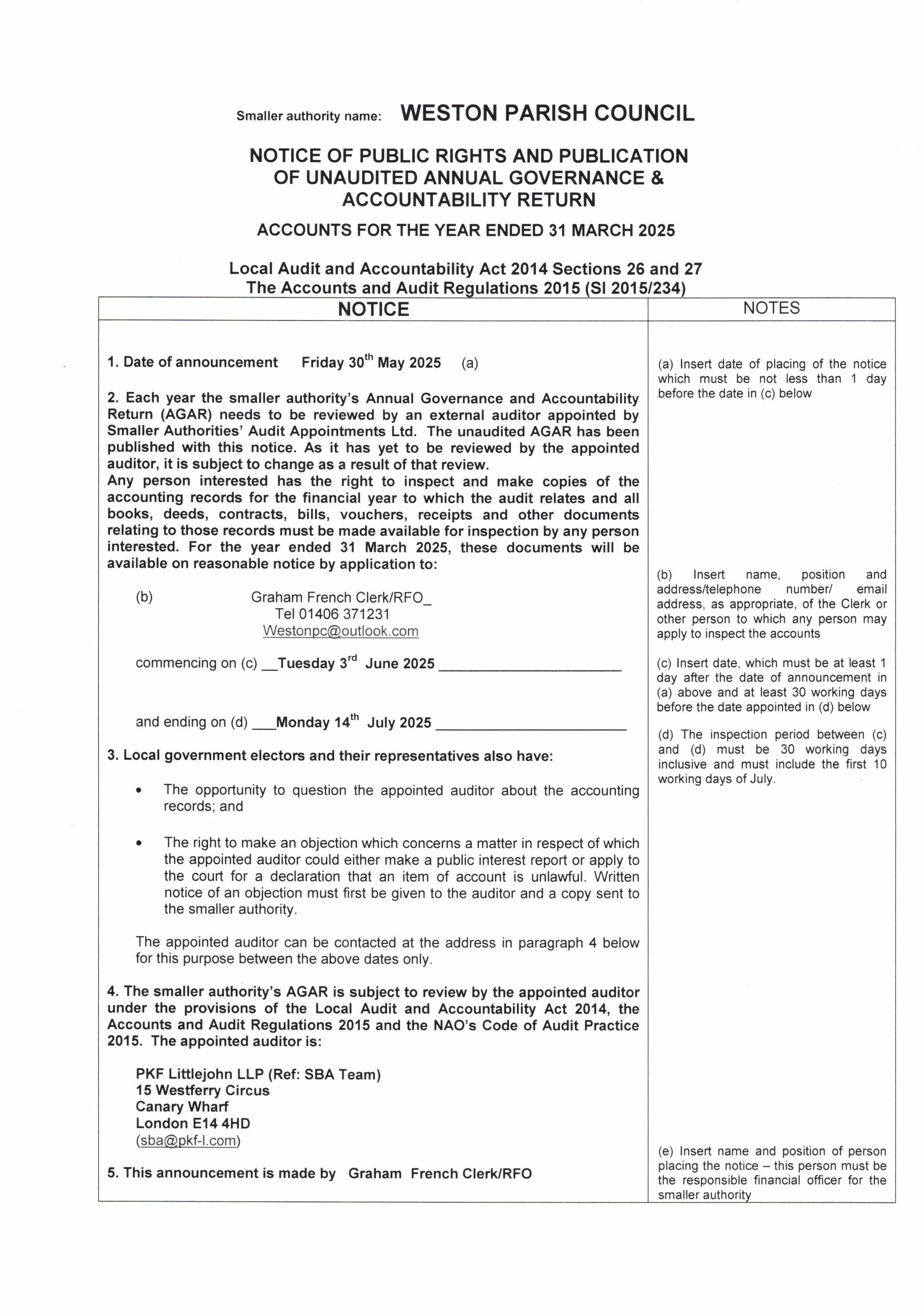 Notice of Public Rights